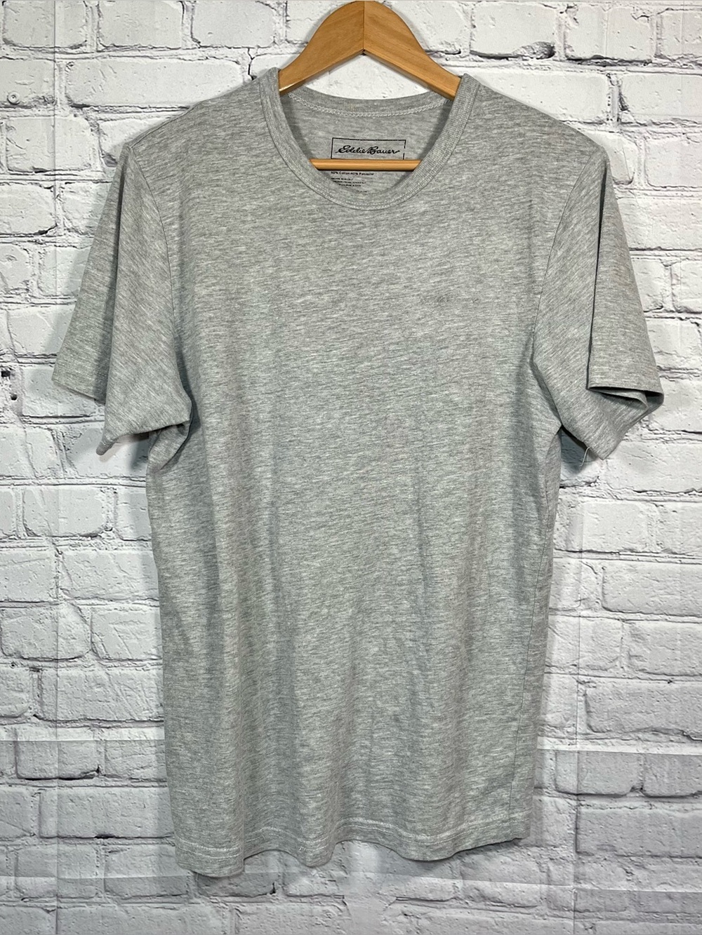 Eddie Bauer T Shirt Mens Size Large Gray Short Sleeve Solid Crew Neck